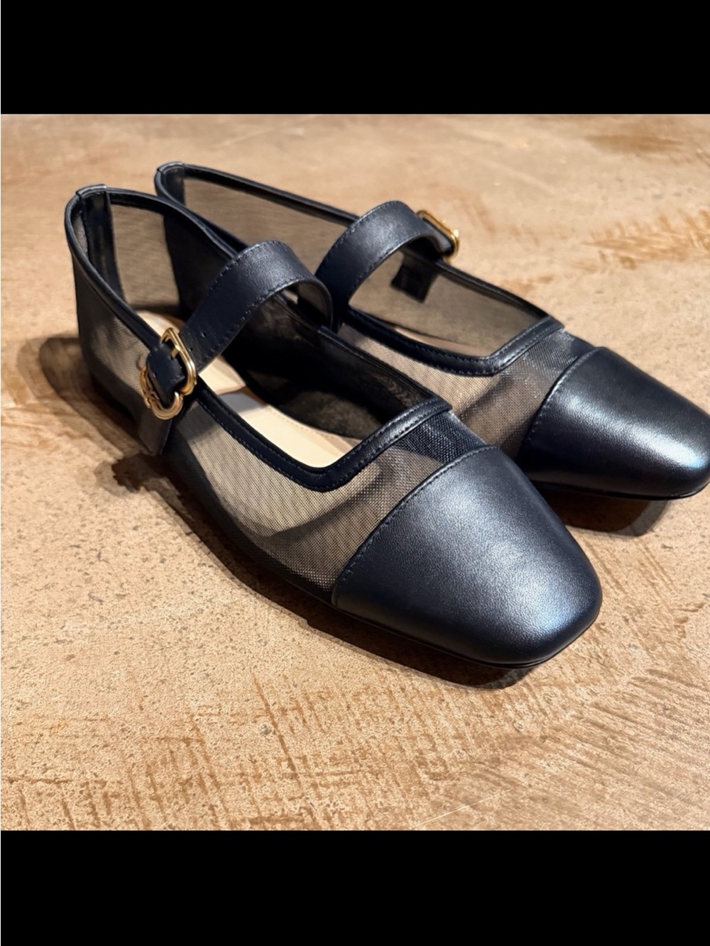 Sam Edelman Black Mesh Flats